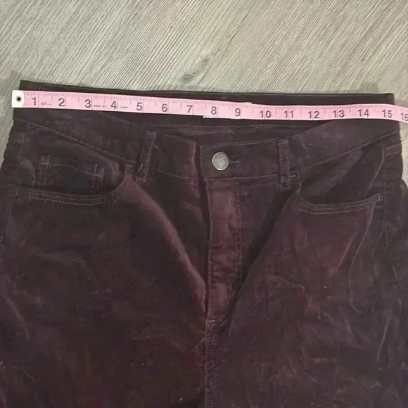 LOFT Burgundy Velvet Slim Pants Size 12P - Picture 7 of 8